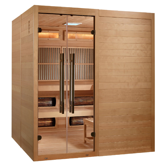 Golden Designs "Toledo" 6 Person Hybrid Sauna (Indoor) Full Spectrum and Harvia Traditional Stove (GDI-8360-01)