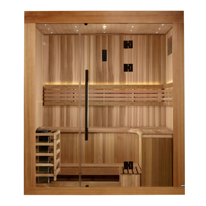 Golden Designs Updated "Copenhagen" 3 Person Traditional Sauna (GDI-7389-02)