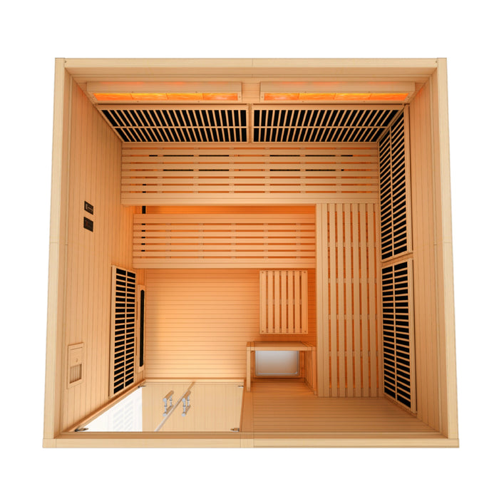 Golden Designs "Toledo" 6 Person Hybrid Sauna (Indoor) Full Spectrum and Harvia Traditional Stove (GDI-8360-01)
