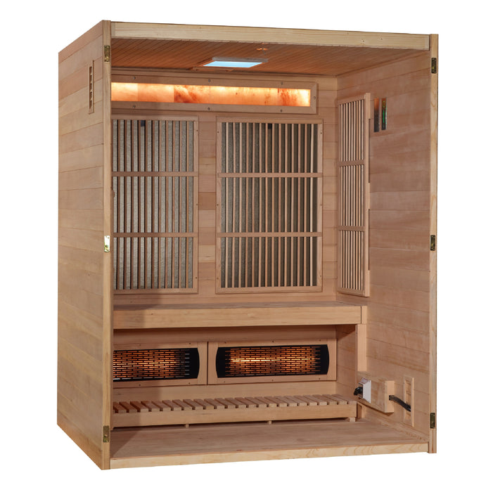 Golden Designs "Soria" 3 Person Hybrid Sauna (Indoor) Full Spectrum and Harvia Traditional Stove (GDI-8330-01)