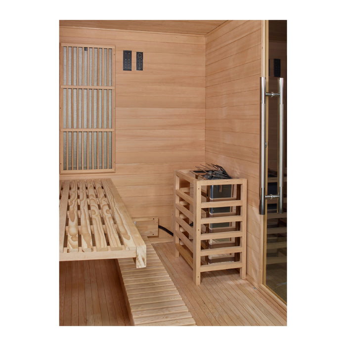Golden Designs "Soria" 3 Person Hybrid Sauna (Indoor) Full Spectrum and Harvia Traditional Stove (GDI-8330-01)
