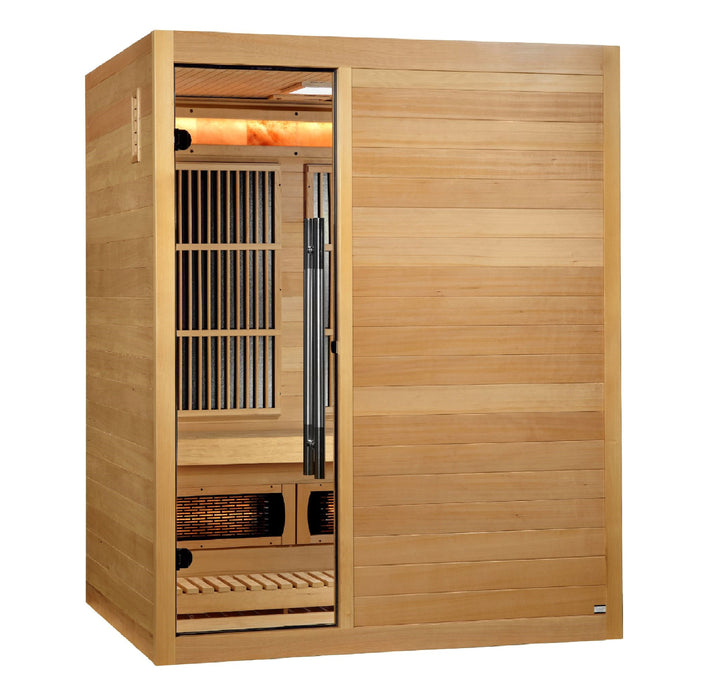 Golden Designs "Soria" 3 Person Hybrid Sauna (Indoor) Full Spectrum and Harvia Traditional Stove (GDI-8330-01)
