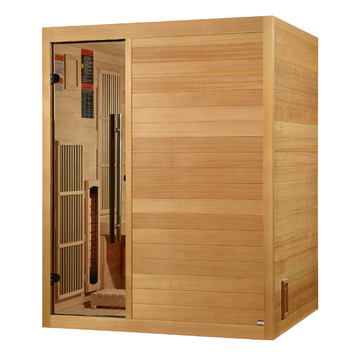 Golden Designs "Soria" 3 Person Hybrid Sauna (Indoor) Full Spectrum and Harvia Traditional Stove (GDI-8330-01)