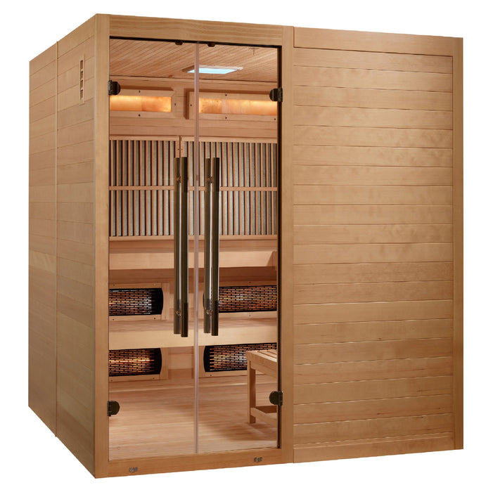 Golden Designs "Toledo" 6 Person Hybrid Sauna (Indoor) Full Spectrum and Harvia Traditional Stove (GDI-8360-01)