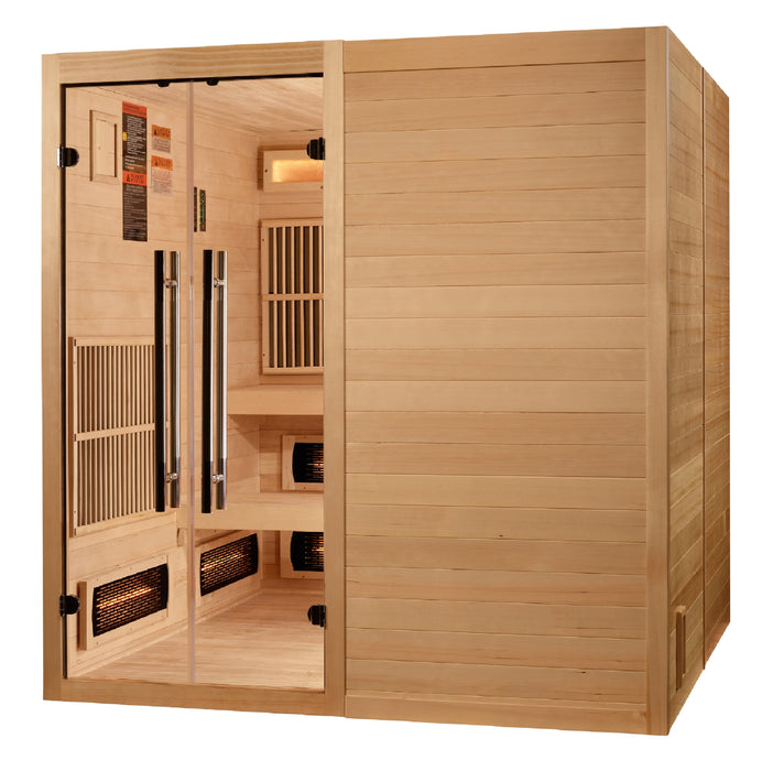 Golden Designs "Toledo" 6 Person Hybrid Sauna (Indoor) Full Spectrum and Harvia Traditional Stove (GDI-8360-01)