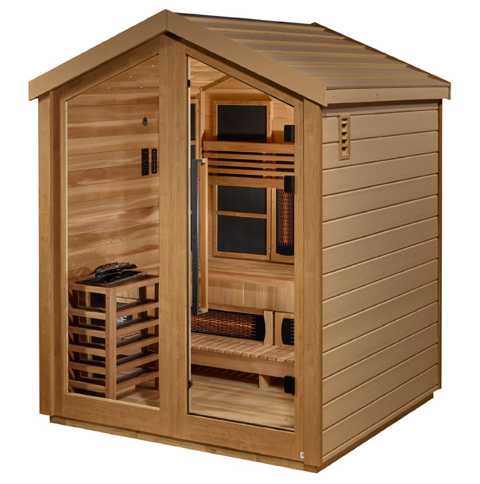 Golden Designs "Loviisa" 3 Person Barn Hybrid (PureTech™ Full Spectrum IR or Traditional Stove) Outdoor Sauna (GDI-8523-01)