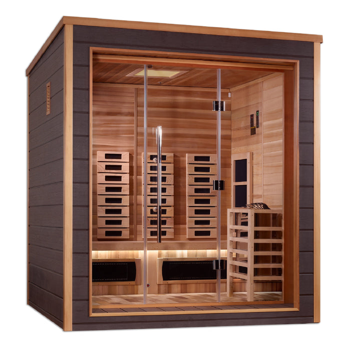 Golden Designs "Visby" 3 Person Outdoor-Indoor PureTech™ Hybrid Full Spectrum Sauna (GDI-8223-01)