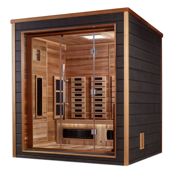 Golden Designs "Visby" 3 Person Outdoor-Indoor PureTech™ Hybrid Full Spectrum Sauna (GDI-8223-01)