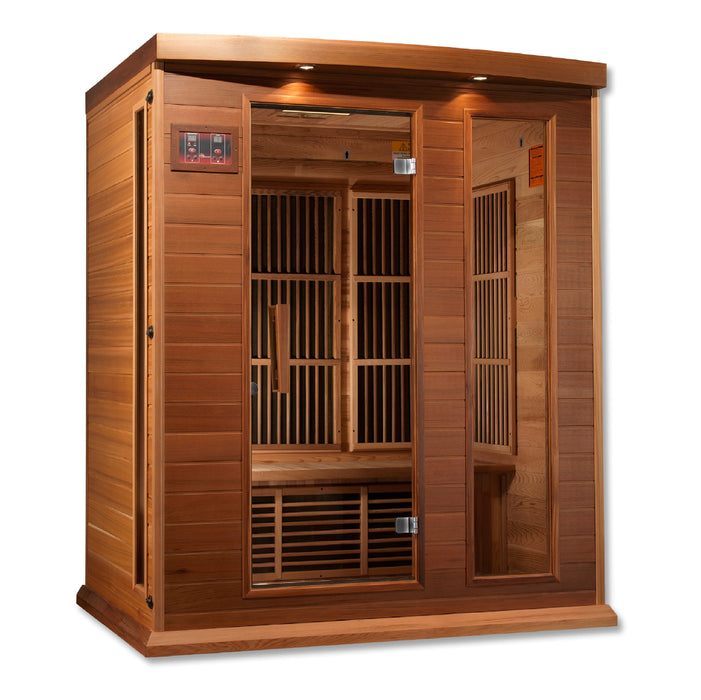 Maxxus 3 Red Cedar Person Low EMF FAR IR Sauna (MX-K306-01 CED)